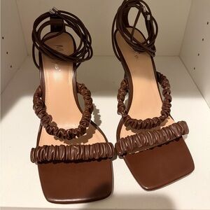 Miss Lola Chocolate Brown Heeled Sandals